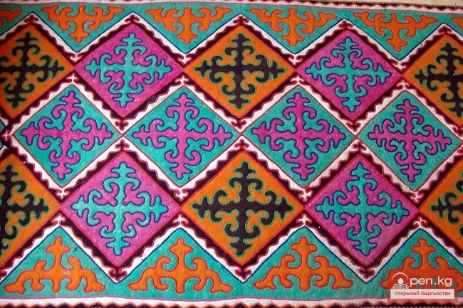 Техника вкатанного цветного узора