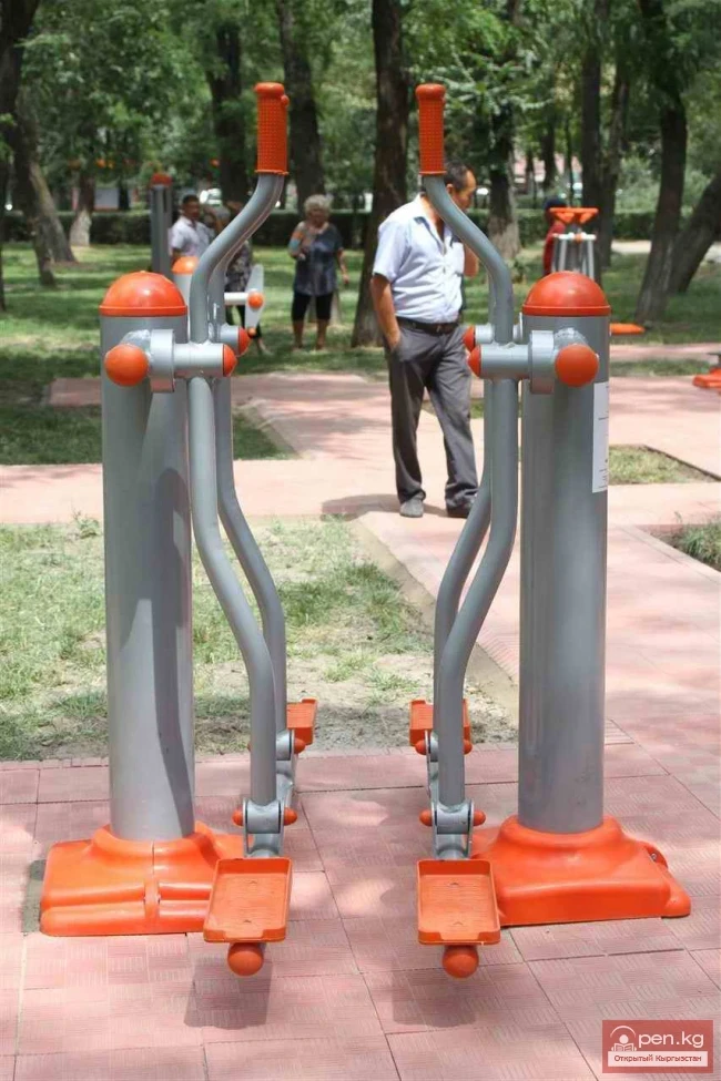 Street exercise equipment in Bishkek