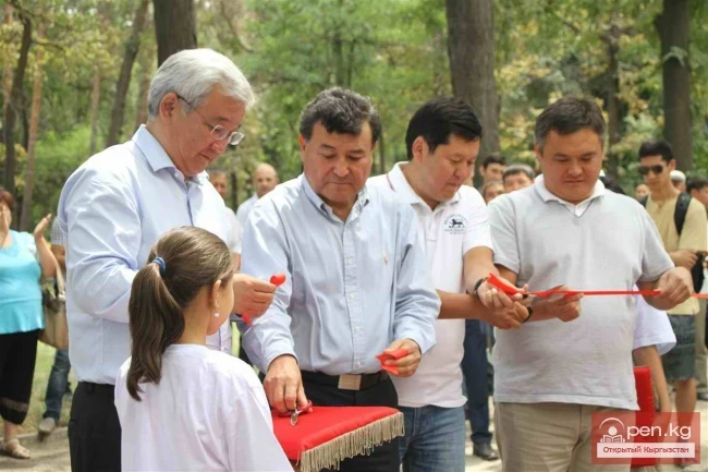 Street exercise equipment in Bishkek