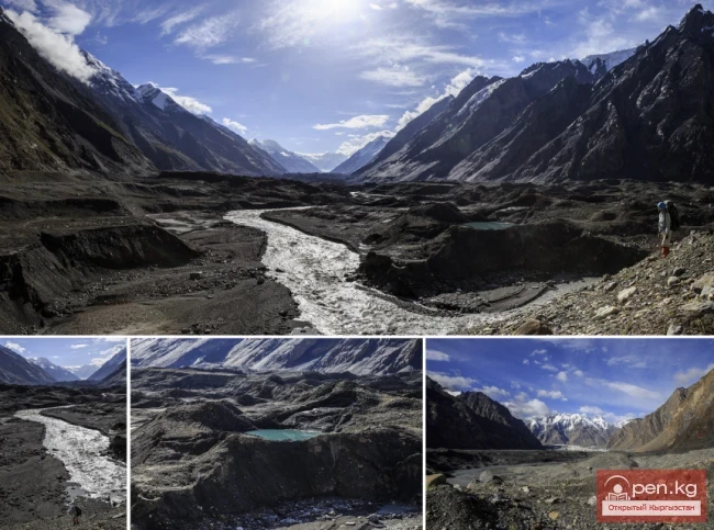 Glaciers South and North Inylchek