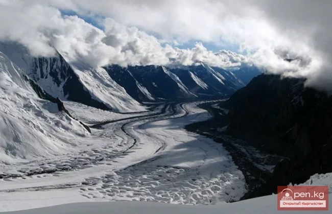 Glaciers South and North Inylchek