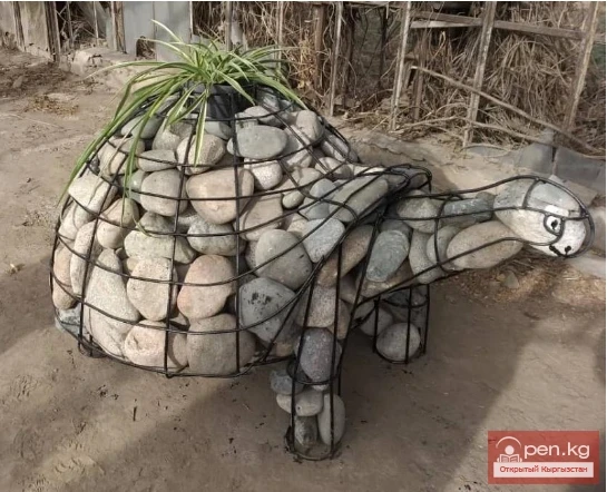 Габионы на улицах Бишкека