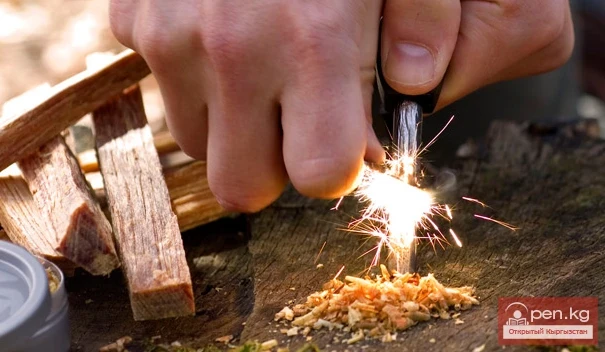 Several ways to make fire without matches and a lighter in the mountains of Kyrgyzstan. Part - 2