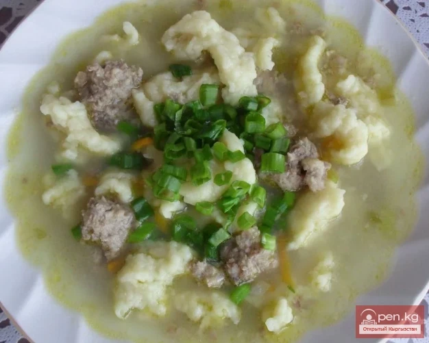 Умач аш (суп-затируха) по-киргизски