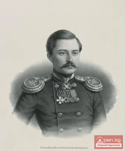 Mikhail Antonovich Vrochenetsky. (1832 - 1895) Artillery officer. For participating in the capture of the Pishpek fortress (in 1860), he received a gold sabre inscribed for bravery.
