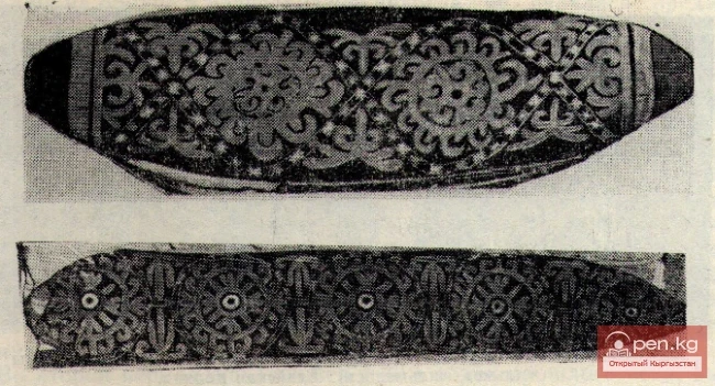 . Жүн менен тигилген черный бархаттагы «джаздык» наволочка (швы «ильме», «ильмедос»). Фрунзенский району.