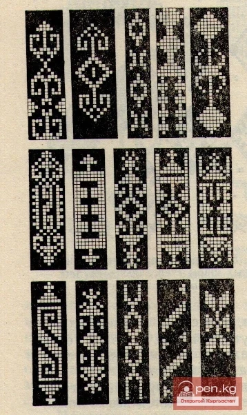 Кичинекей крест менен тигилген узорлордун үлгүлөрү.