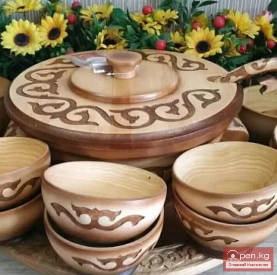Manufacturing of Dishes and Household Items from Wood by Kyrgyz People