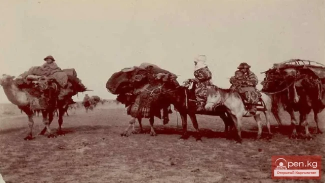 The migrations of Kyrgyz people from winter encampments to spring and summer pastures