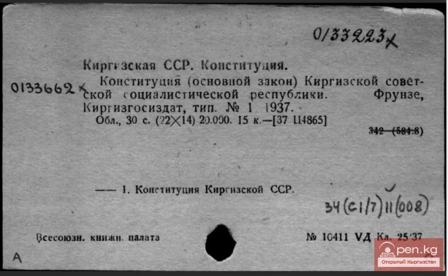 Принятие Конституции Кыргызской ССР 23 марта 1937 г.