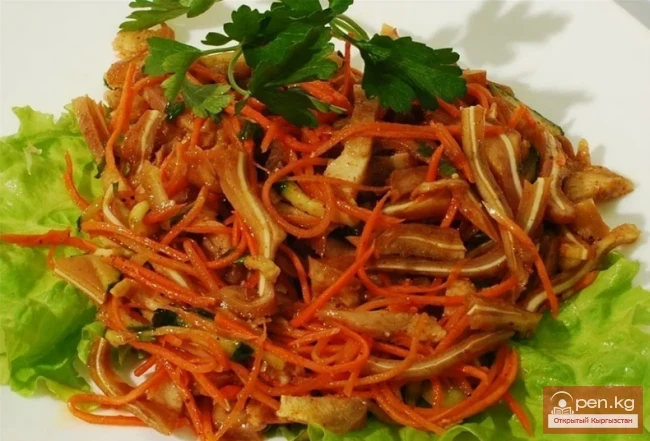 "Kyial" and "Cold" - salads made from tripe