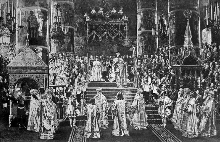 Выдача Шабдану Джантаеву удостоверения на коронование Императора в Москве