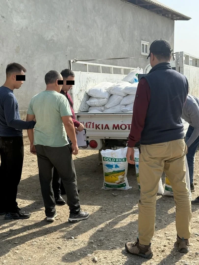 A batch of smuggled rice weighing over 6 tons was detained in southern Kyrgyzstan