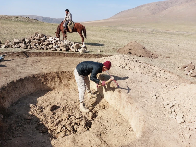Archaeologists discovered an ancient sculpture in Kyrgyzstan