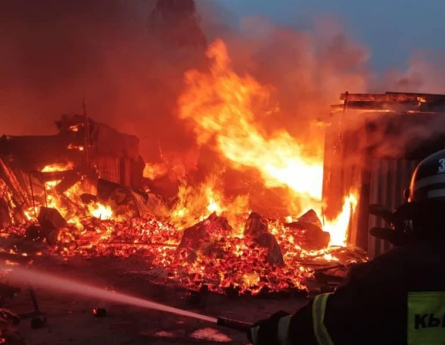 In Bishkek, a residential building completely burned down