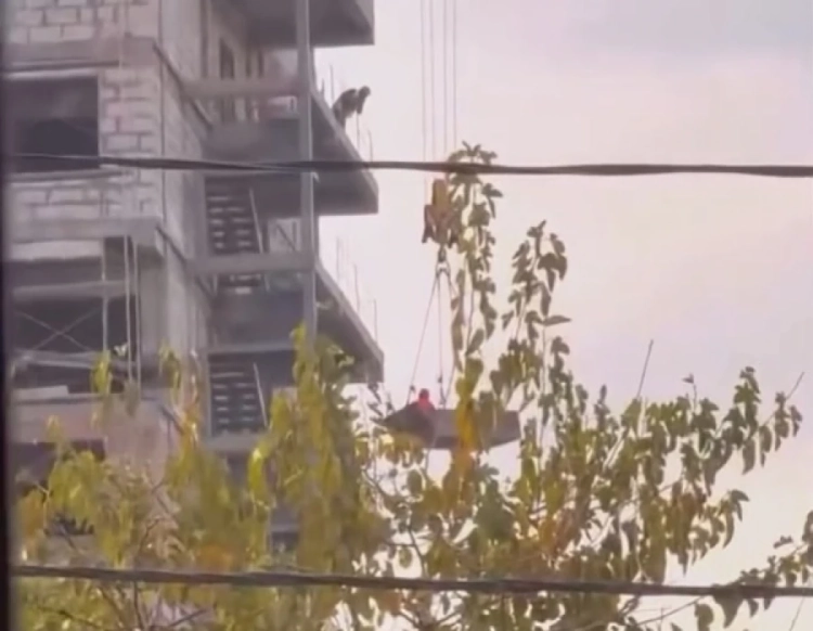 Crane Operator at Construction Site in Bishkek Organized Dangerous Entertainment for Workers