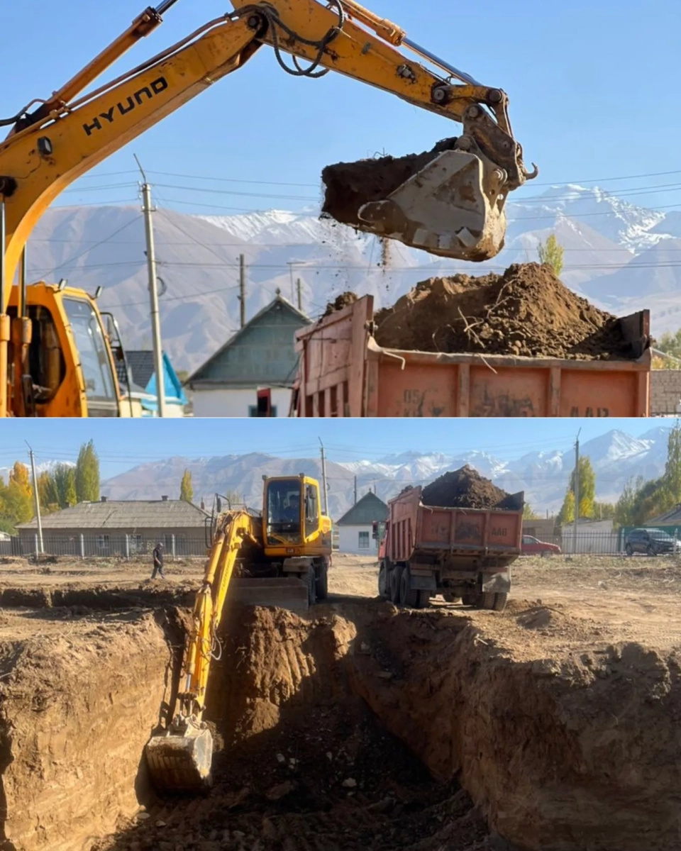 A new sports complex is being built in the Kochkor district