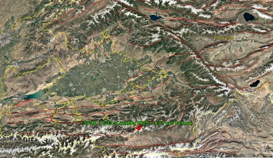 Утром в Кыргызстане произошло землетрясение силой 3 балла, но оно не ощущалось