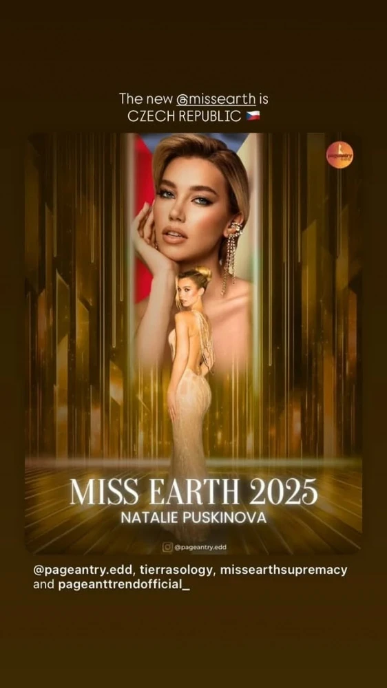 The model from the Czech Republic won the beauty contest 'Miss Earth - 2025'. What does she look like