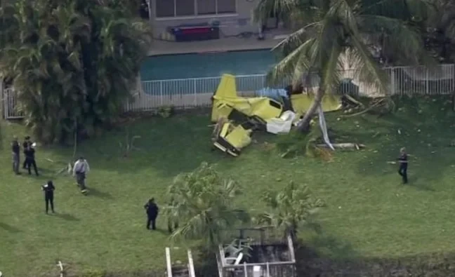 A plane with humanitarian aid for Jamaica crashed into the yard of a private home in the USA