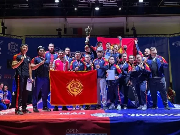 The Kyrgyzstan national team took 1st place at the Open European Championship in Mas-Wrestling