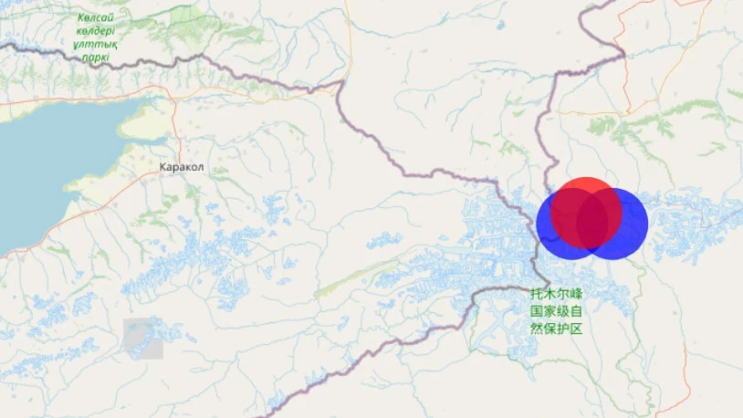 An earthquake with a magnitude of 3.9 occurred at night near the Kyrgyz-Chinese border