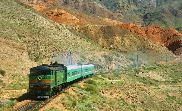 In Balykchy, a locomotive derailed and went onto the highway