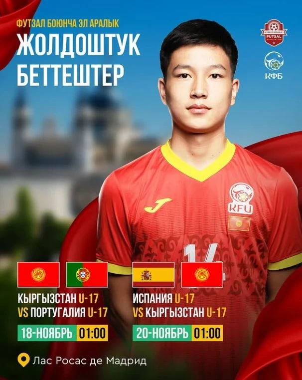Сборная Кыргызстана по футзалу (U-17) сыграет с Испанией и Португалией