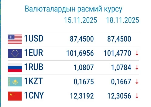 Exchange rates in commercial banks on November 18: euro and ruble have fallen in price