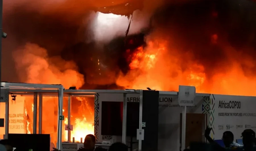 Fire disrupted negotiations at the climate summit in Brazil