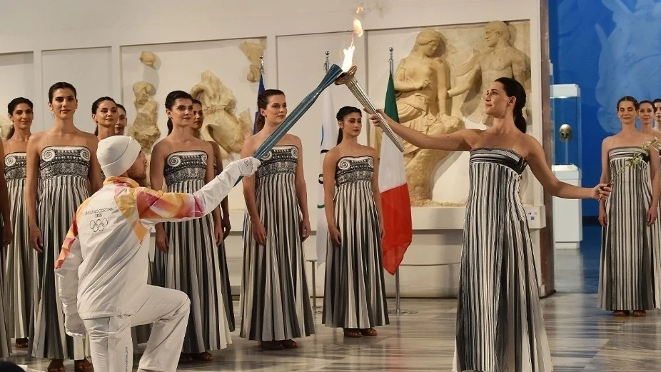 The Olympic Flame for the 2026 Games was lit in Greece despite the bad weather