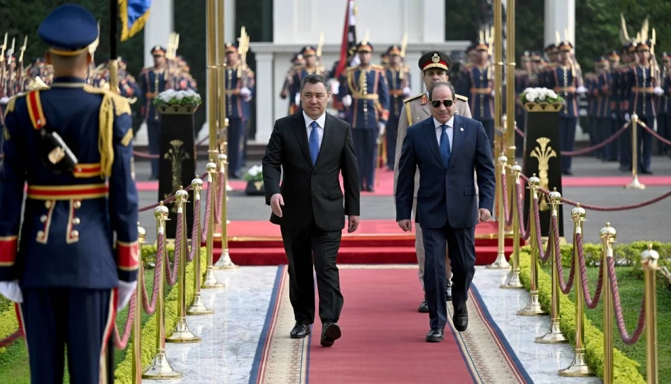 An official ceremony was held in Cairo for the meeting between Sadyr Japarov and the President of Egypt.