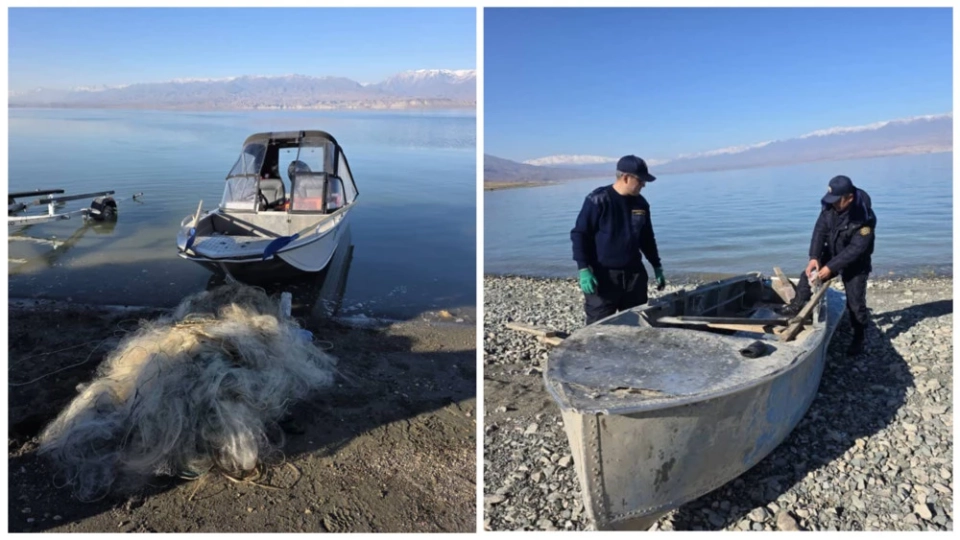 More than a thousand illegally installed fishing nets were removed from Toktogul.