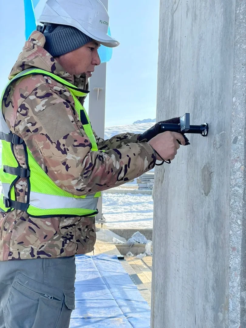In the village of Jyrgalan, the quality of concrete for the cable car was checked