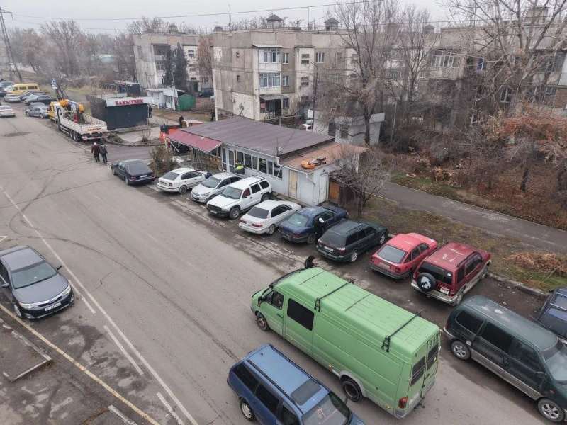 Pavilions being demolished on Sadigaliyev Street in Bishkek