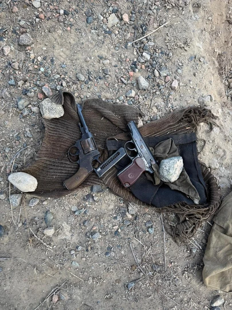 A cache of firearms discovered on the outskirts of Balikchy