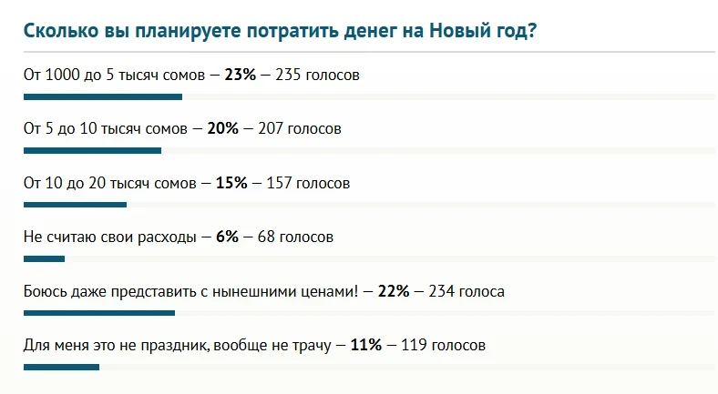 How much do Kyrgyz people plan to spend on New Year? Voting results