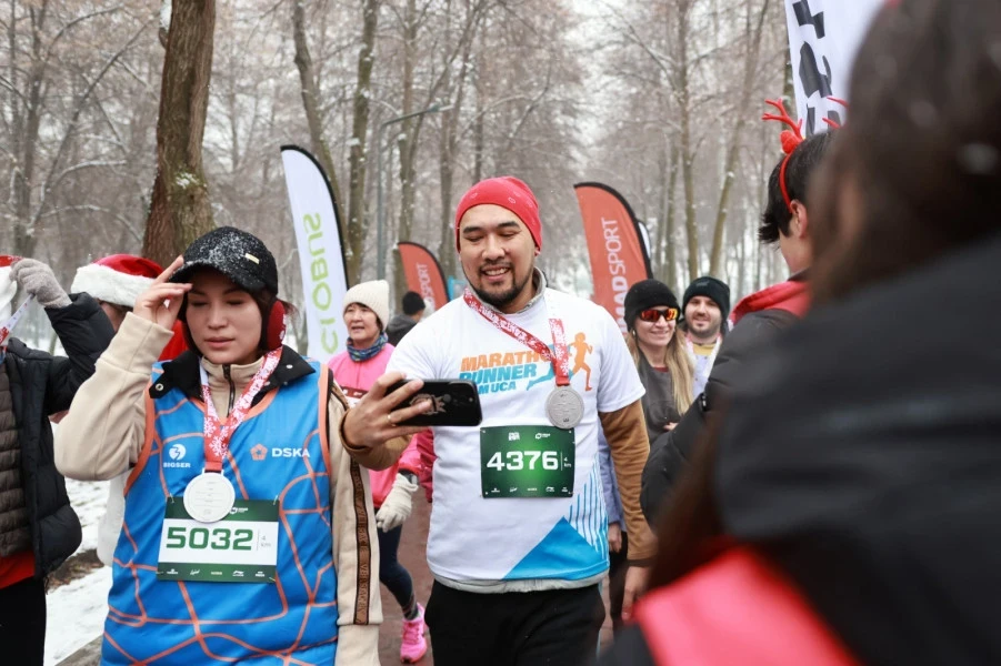The festive Santa Run took place in Bishkek