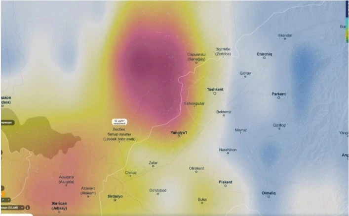 Жума аягына чейин Өзбекстанда кайрадан абанын булганышы жогорулашы мүмкүн