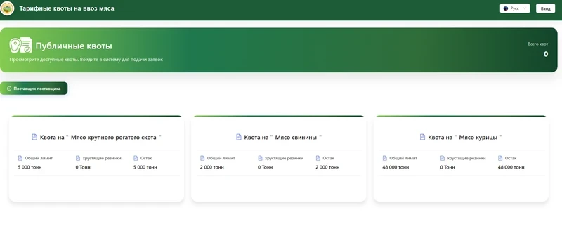 The Ministry of Agriculture launches an electronic system for distributing tariff quotas