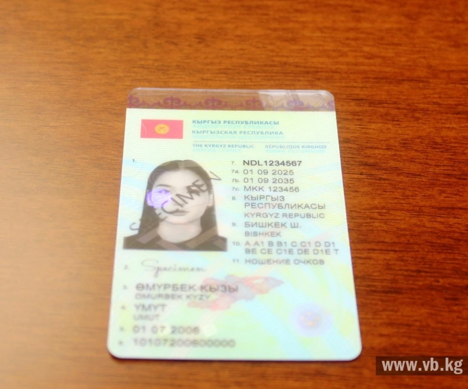 The Cabinet of Ministers of the Kyrgyz Republic approved new sample driver's licenses
