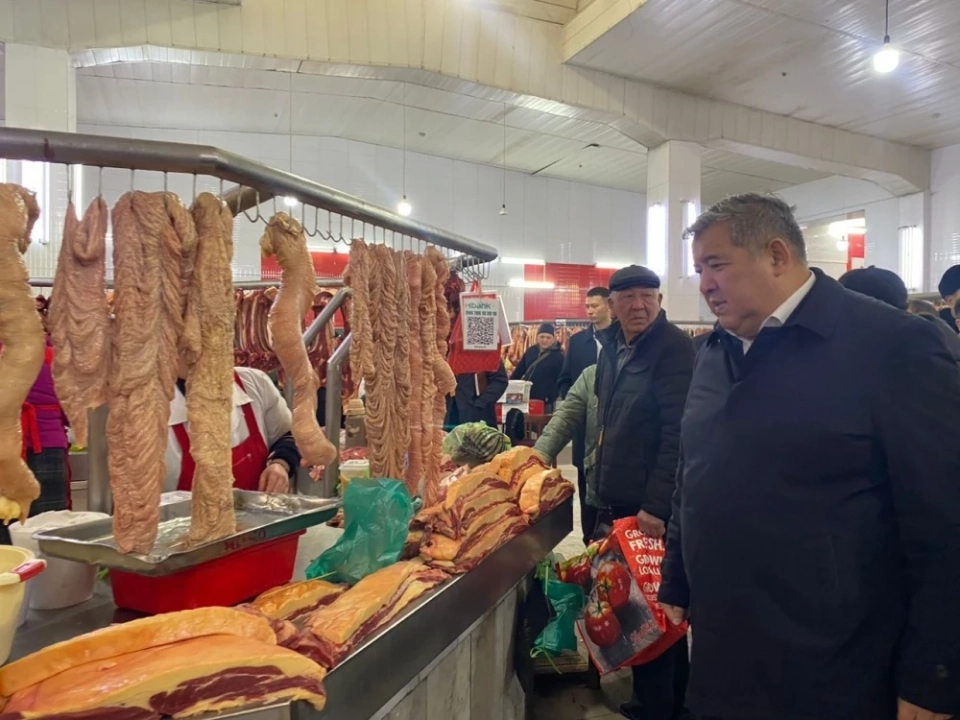 Ош базарында эттин бааларын текшеришти