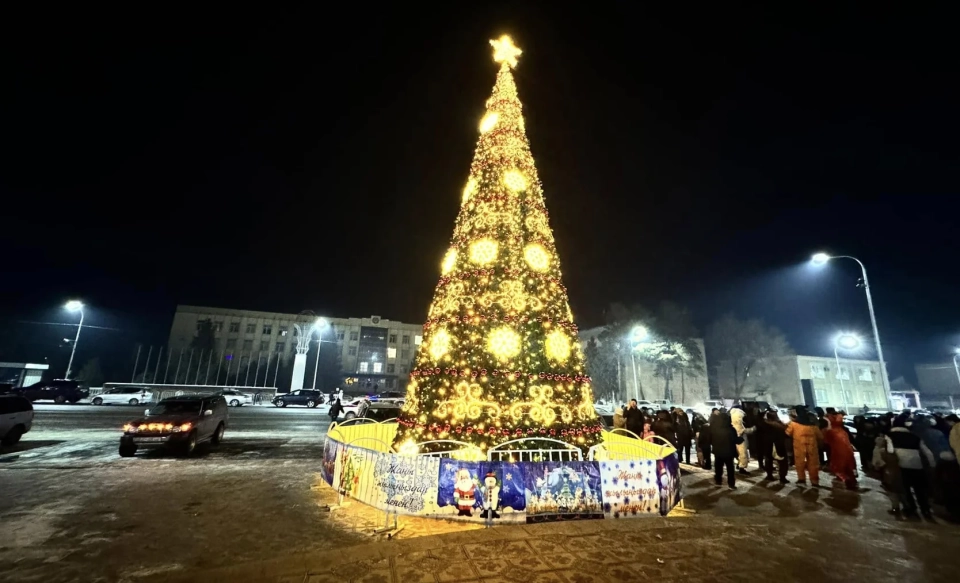 In Naryn, the main New Year tree was solemnly lit up