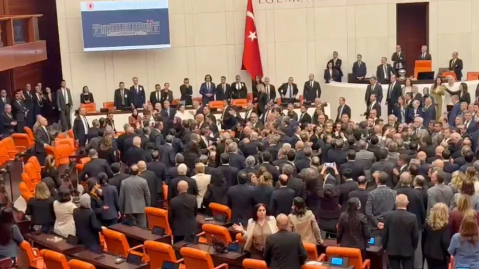 Turkish Parliament Deputies Engaged in a Fight During Budget Discussion