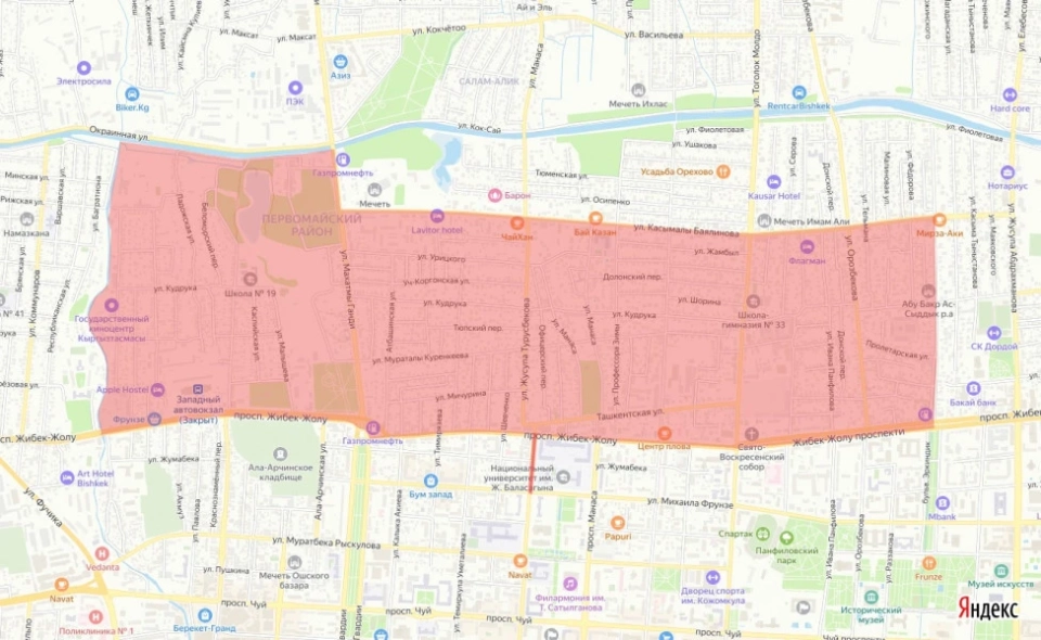 A large area of Bishkek will be without cold water for a day (map)