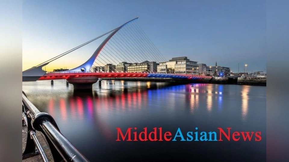 The famous Samuel Beckett Bridge will be illuminated with the national flag of Mongolia.