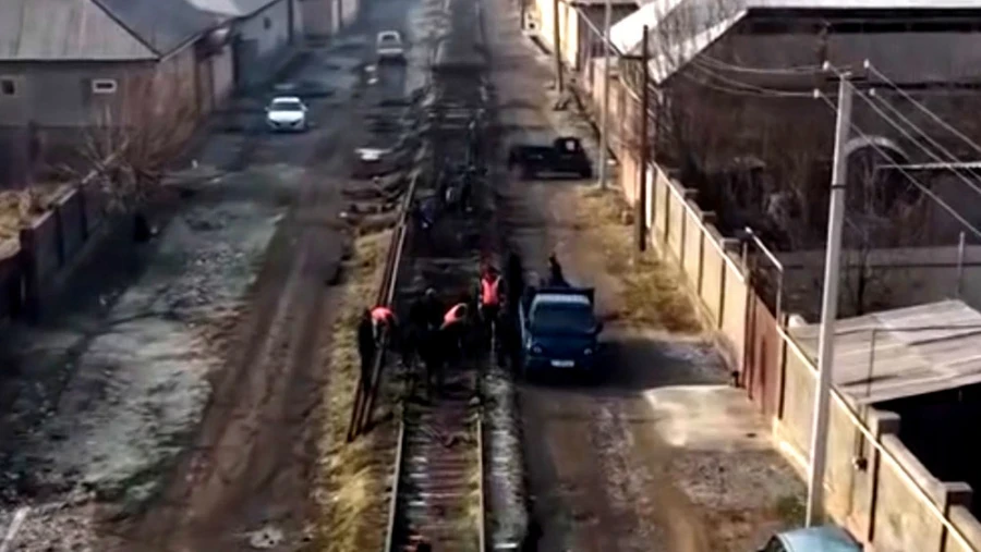 In Manas, they have started to remove the railway.