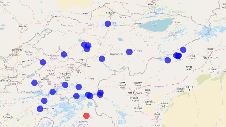 In eastern Tajikistan, a 6.5 magnitude earthquake was recorded at night