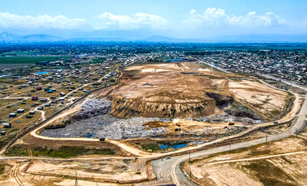 The area around the landfill in Bishkek is planned to be developed as an industrial zone.