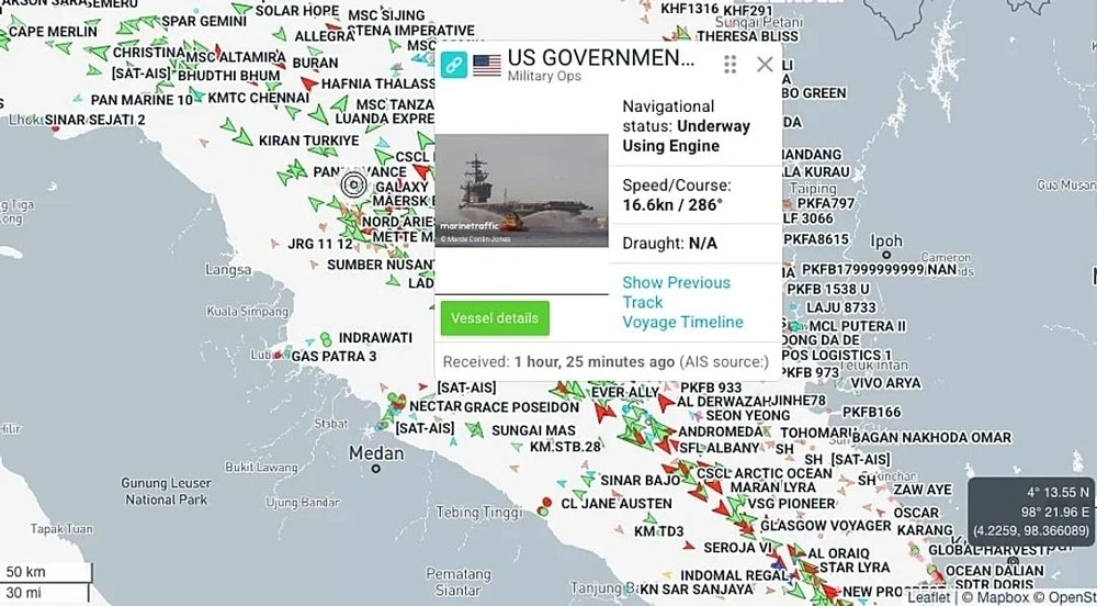 Trump sent the aircraft carrier Abraham Lincoln to Iran accompanied by three destroyers